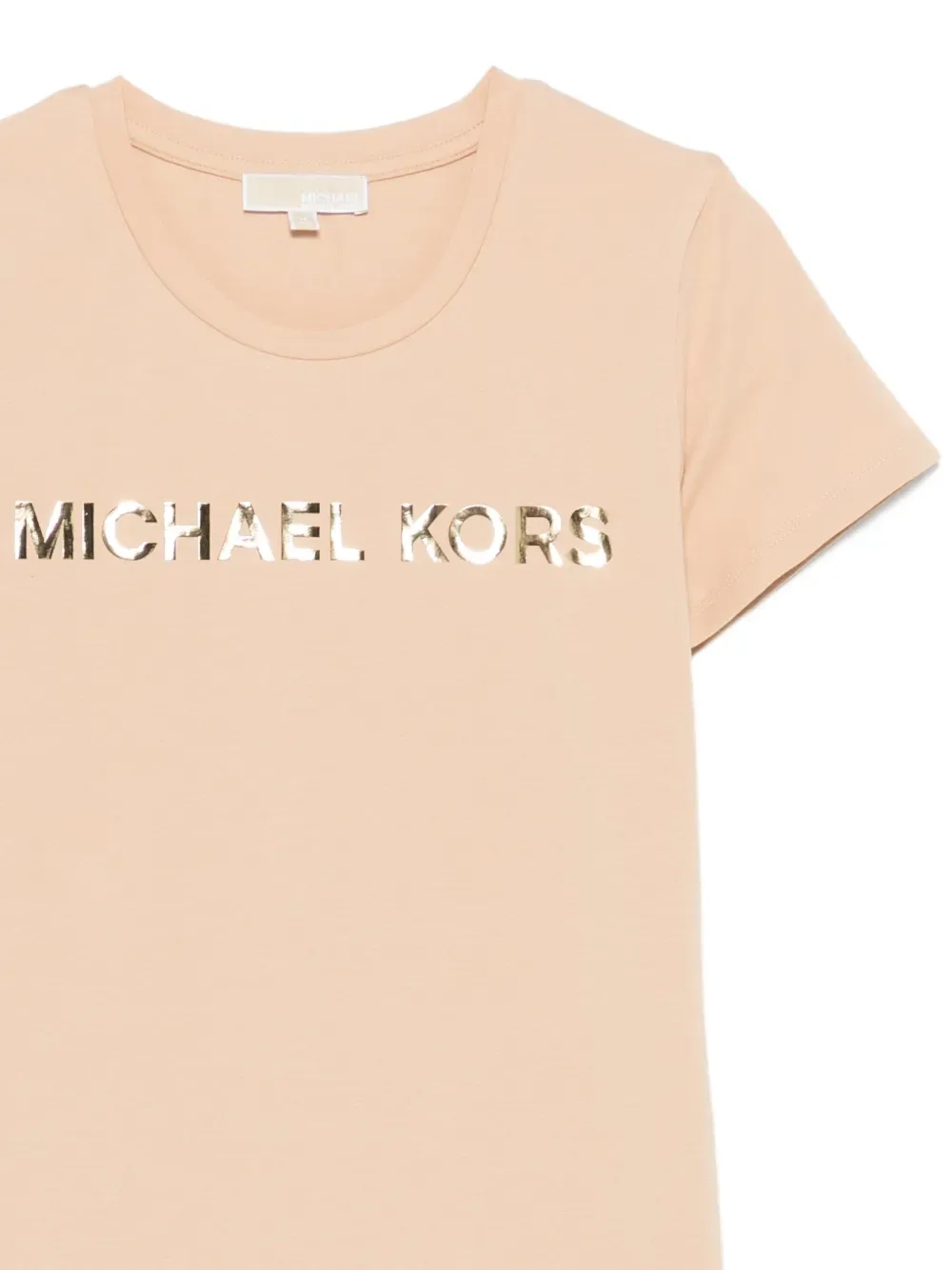 Футболка с логотипом Michael Kors Kids, бежевый — фото 3