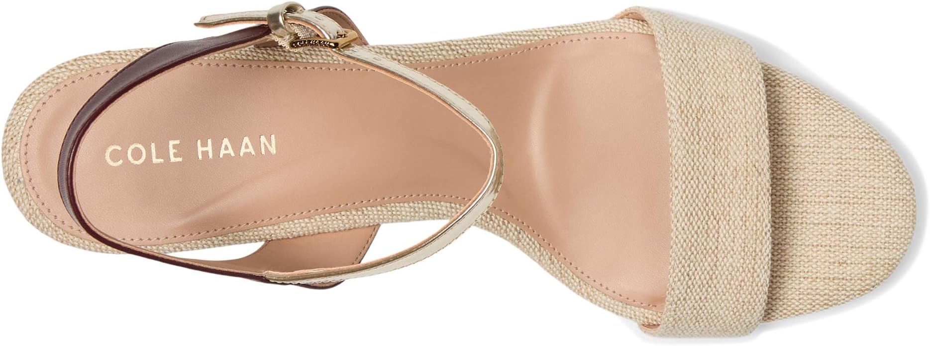 Сандалии Cole Haan Josie Block Heel Sandal (65 mm), цвет Canvas/Bloodstone Leather/Soft Gold Specchio — фото 2