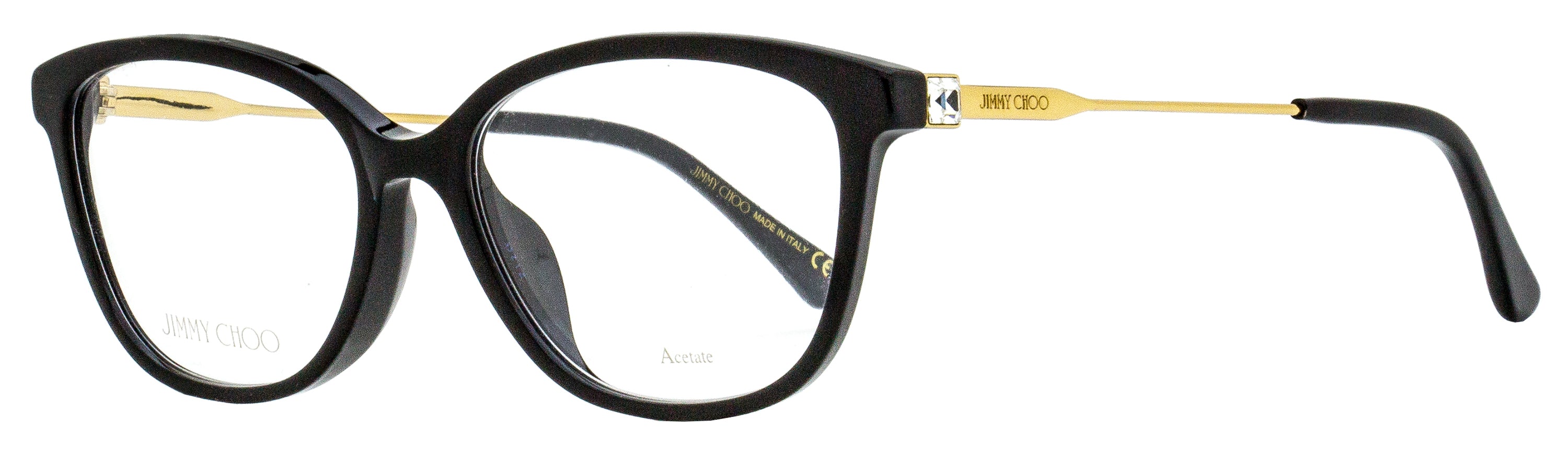 

Женские прямоугольные очки Jimmy Choo JC325F 807 черные/золотые 53 мм