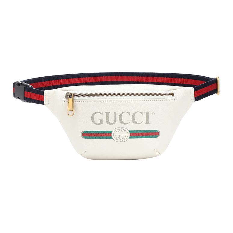 

GUCCI Кожаная сумка через плечо, слинг-бэг, поясная сумка малая unisex white