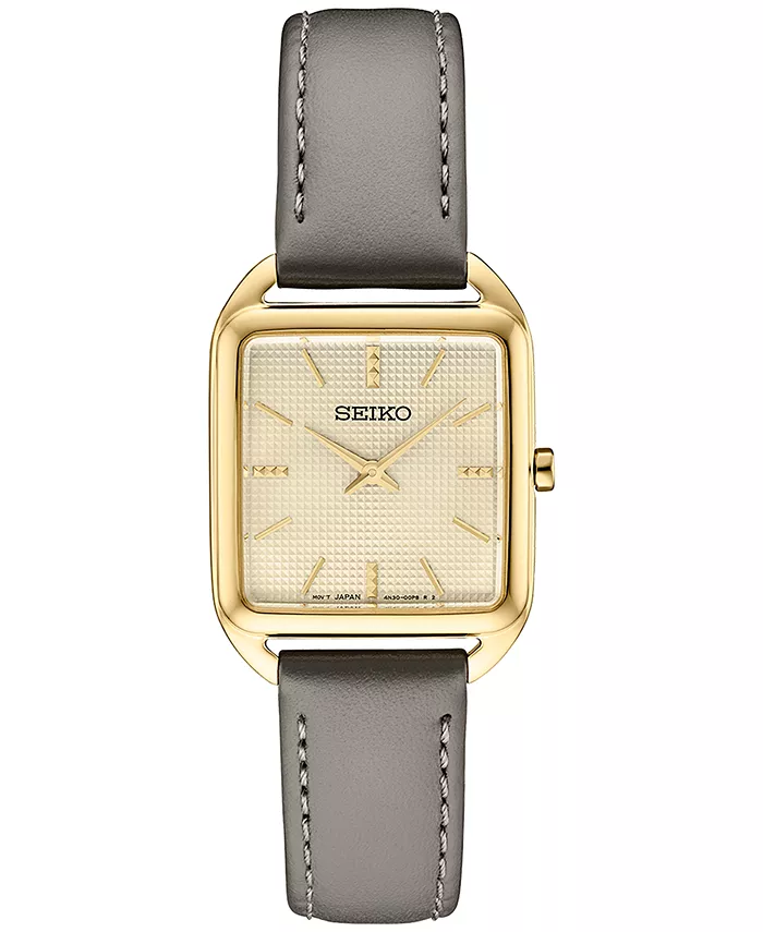 

Женские часы Essentials с серым кожаным ремешком 26мм x 35мм Seiko