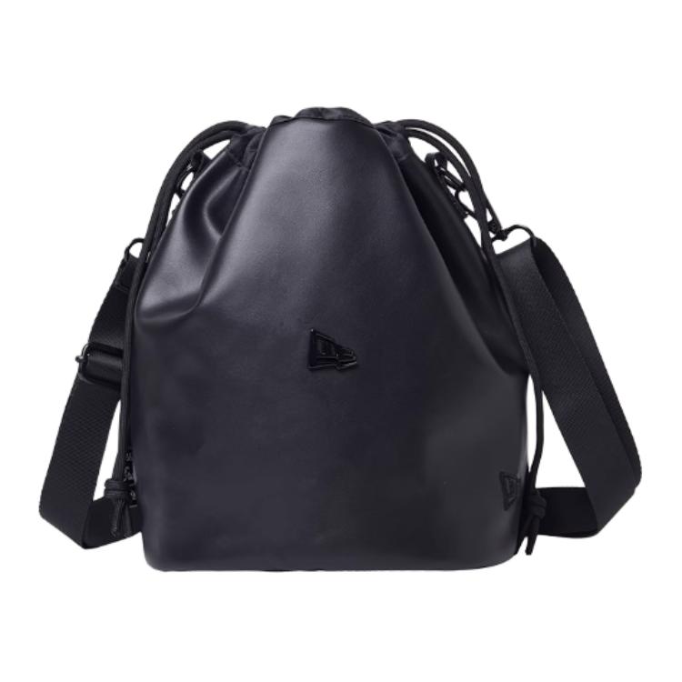 

New Era Кожаная сумка-ведро через плечо унисекс черная, Black