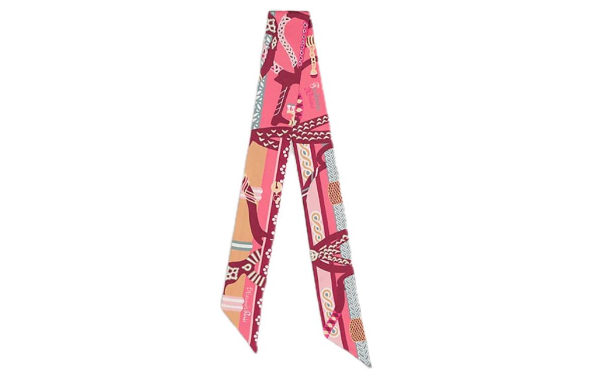 

HERMES Шёлковый шарф женский розовый, Pink