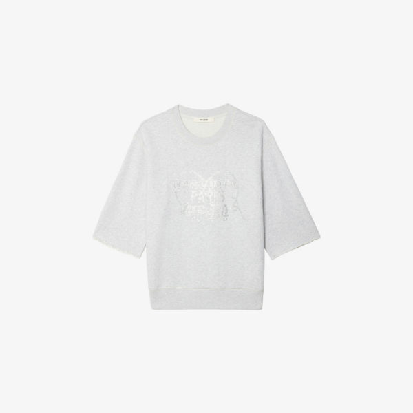 

Свитшот Zadig&Voltaire с пайетками, бело-лиловый