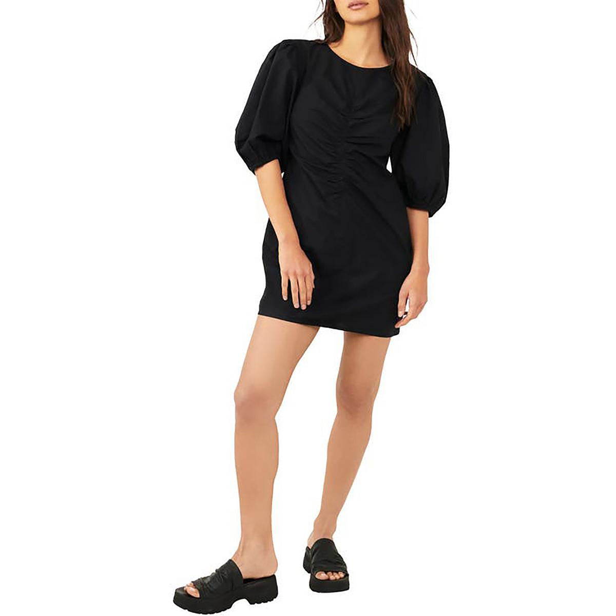 

Женское мини-платье с рюшами Free People, черный