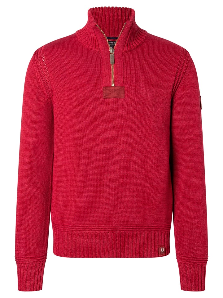 

Высококачественный вязаный свитер с застежкой-молнией красного цвета. Timezone