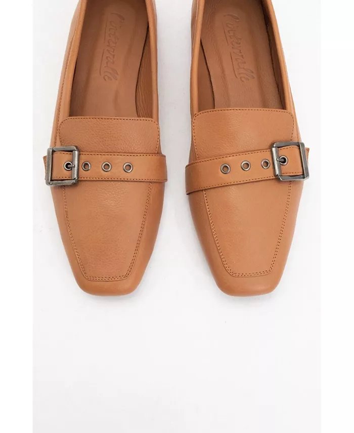 Черные кожаные лоферы на плоской подошве (женские) Forever & Always Shoes, коричневый — фото 3