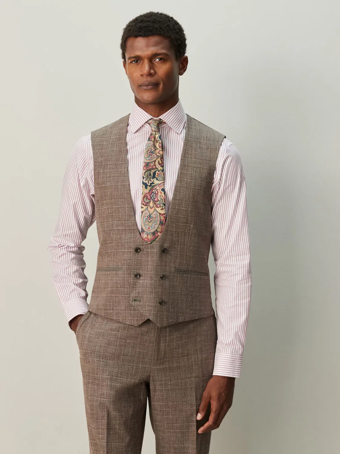 Жилет Next Suit Vest, коричневый — фото 2