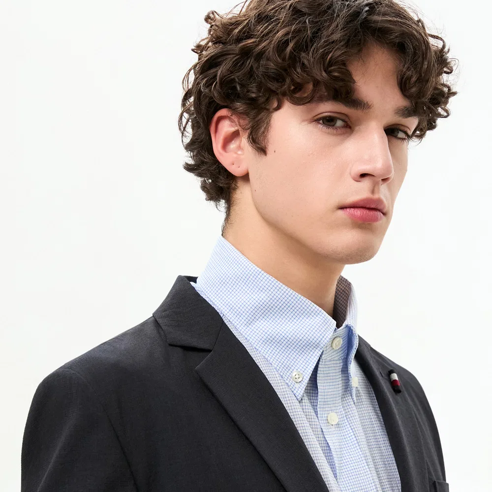 Мужской небесно-голубой лёгкий летний блейзер от Tommy Hilfiger — фото 4