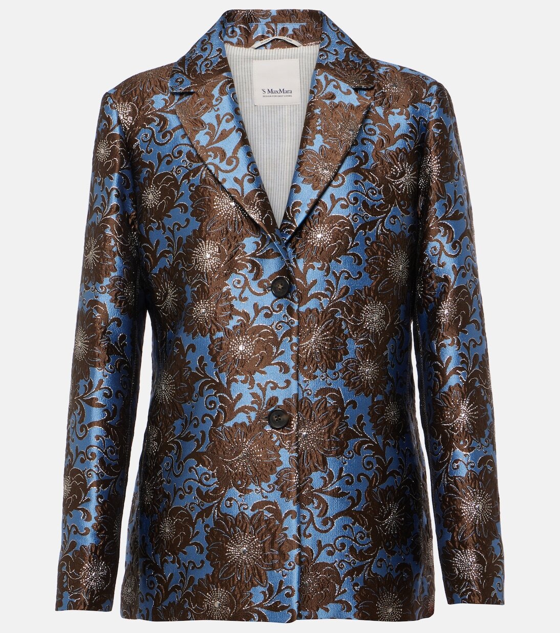 

Жаккардовый блейзер с цветочным принтом от Кейт S Max Mara, Azzurro Moro