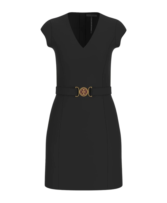 

Черное мини-платье с V-образным вырезом Guess, черный