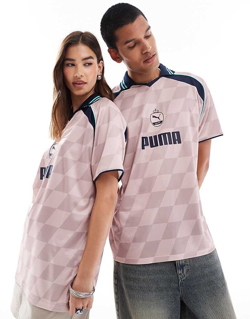 

Розовая и кремовая футбольная майка PUMA Diamond — эксклюзивно для ASOS