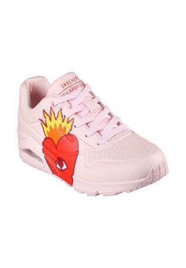 Кроссовки uno - пылающее сердце Skechers, розовый