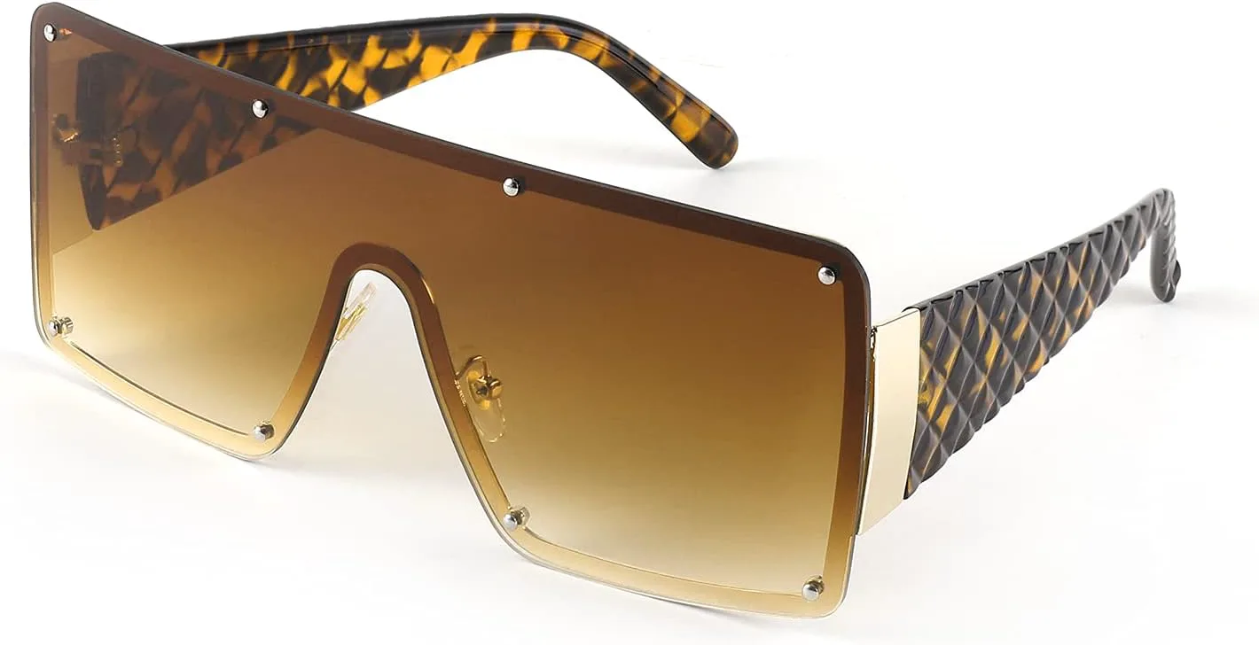 

Солнцезащитные очки FEISEDY увеличенного квадратного размера для женщин и мужчин, с плоской верхней частью, цельные, без оправы, модель B2767, Gradient Brown