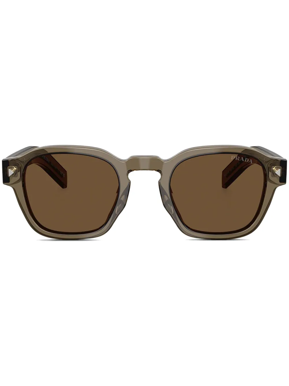 

Солнцезащитные очки в квадратной оправе Prada, коричневый