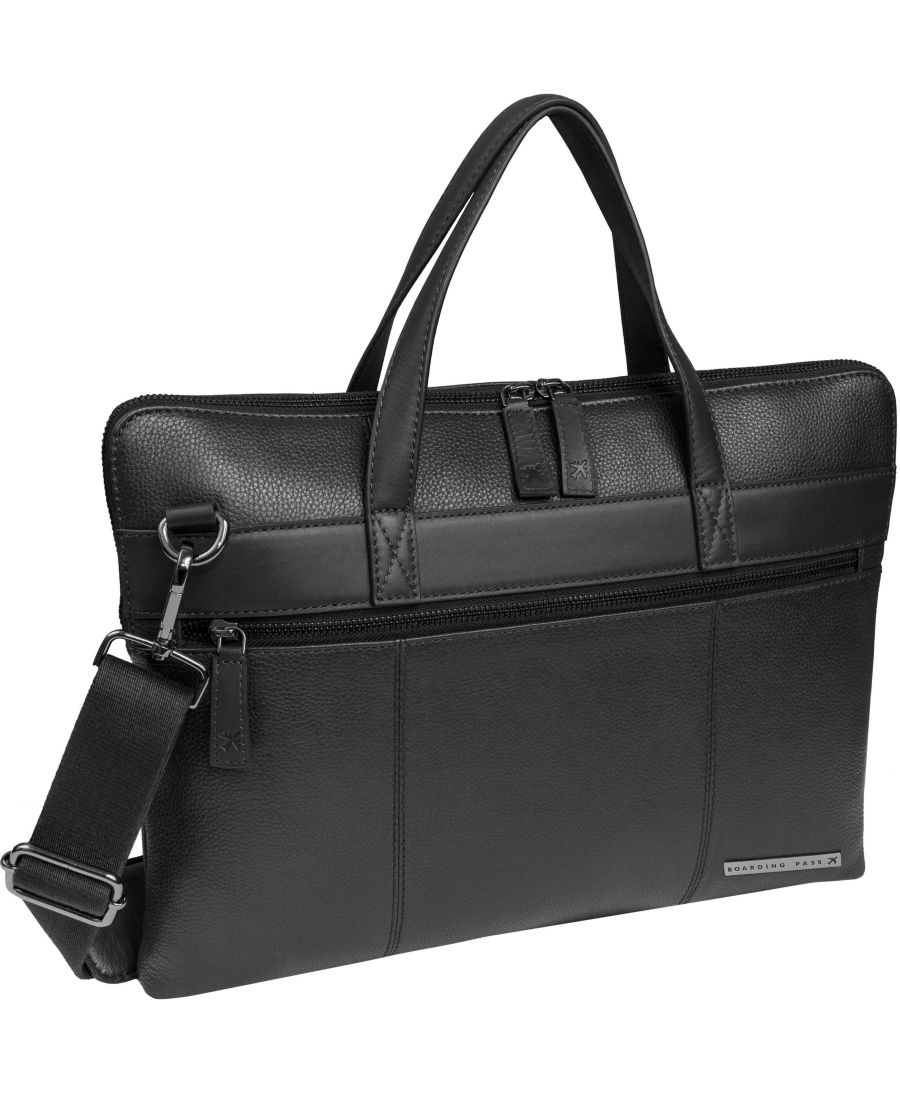 

Портфель Hey Handsome из зернистой кожи, 16 дюймов Boarding Pass, черный