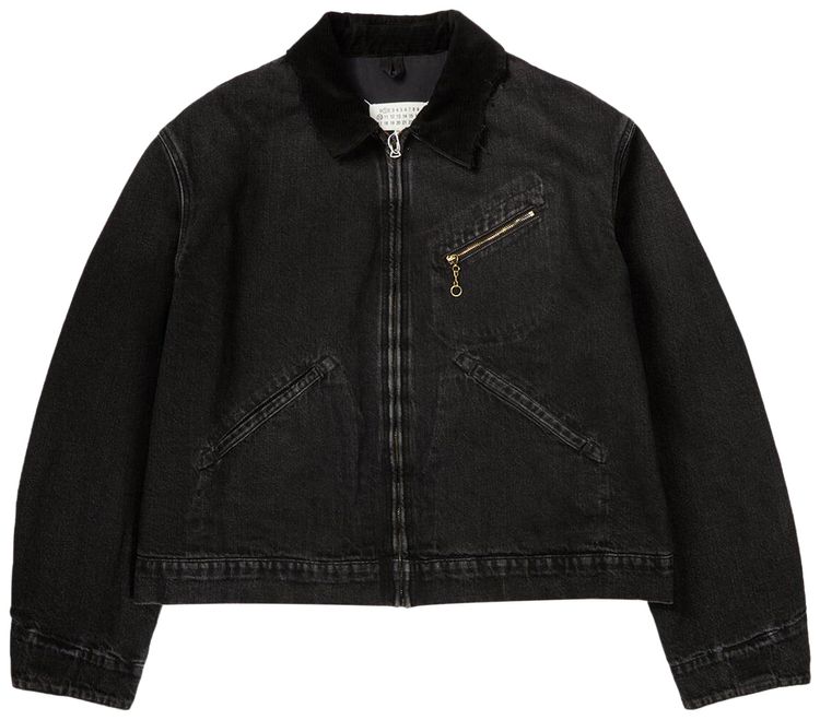 

Джинсовая куртка на молнии Maison Margiela, черная
