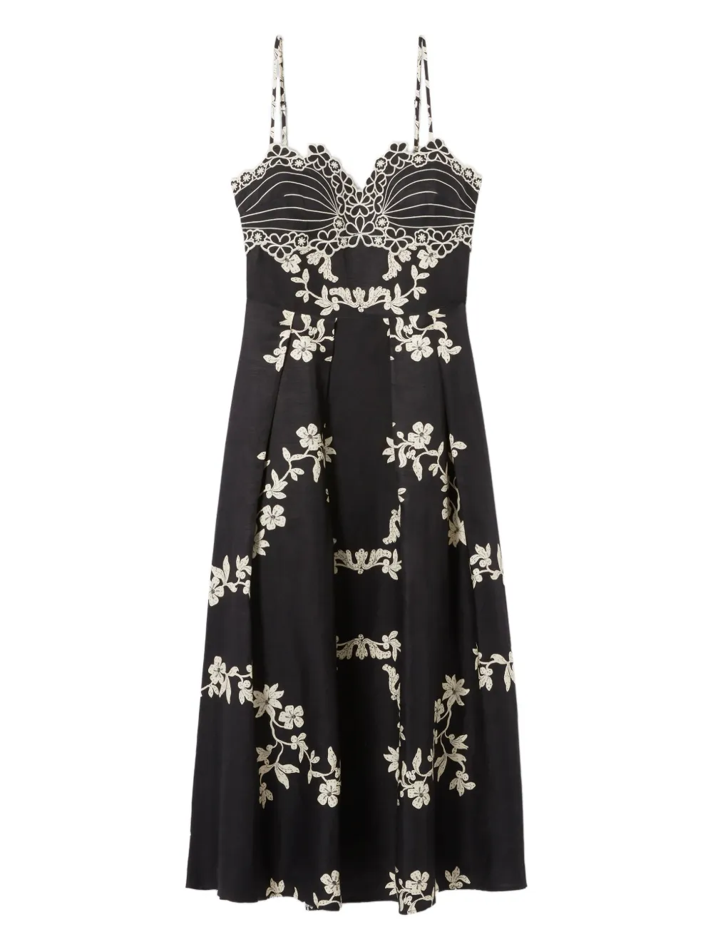 

Платье миди с цветочным узором Claudie Pierlot, черный