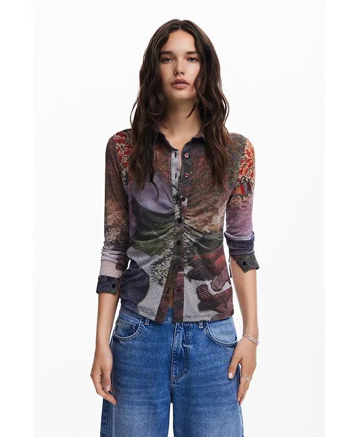 

Женская футболка с длинным рукавом осенний лес Desigual, мультиколор