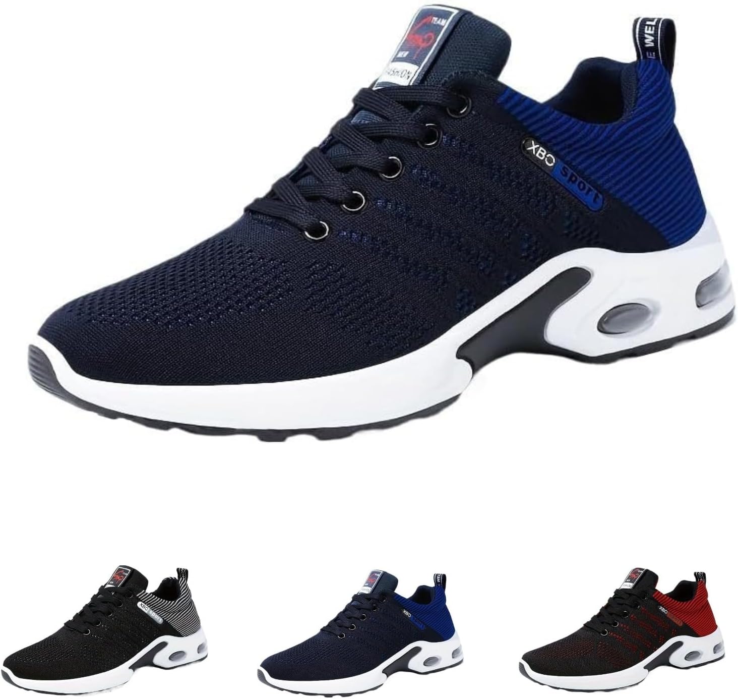 

Мужские дышащие кроссовки с противоскользящей подошвой, удобные спортивные кроссовки из вязаного материала для бега, занятий в тренажерном зале и на открытом воздухе Huayorong, синий