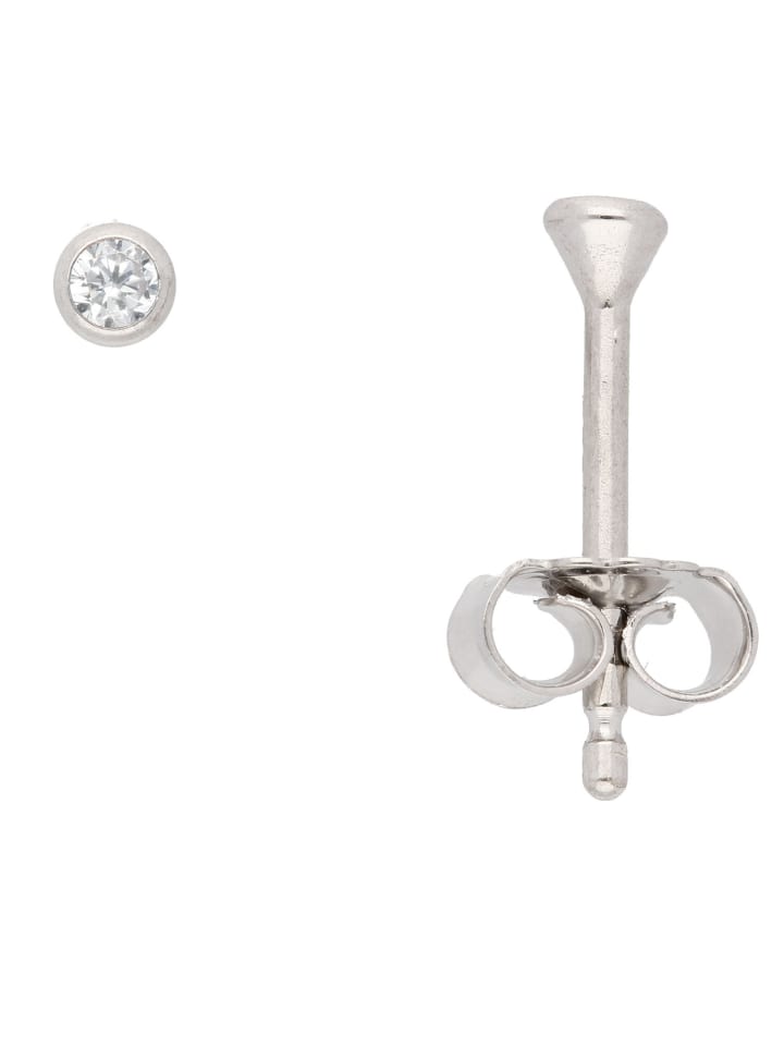 

Adeliás Серьги-гвоздики из белого золота 585 пробы с кубическим цирконием Ø 2,5 мм в серебре