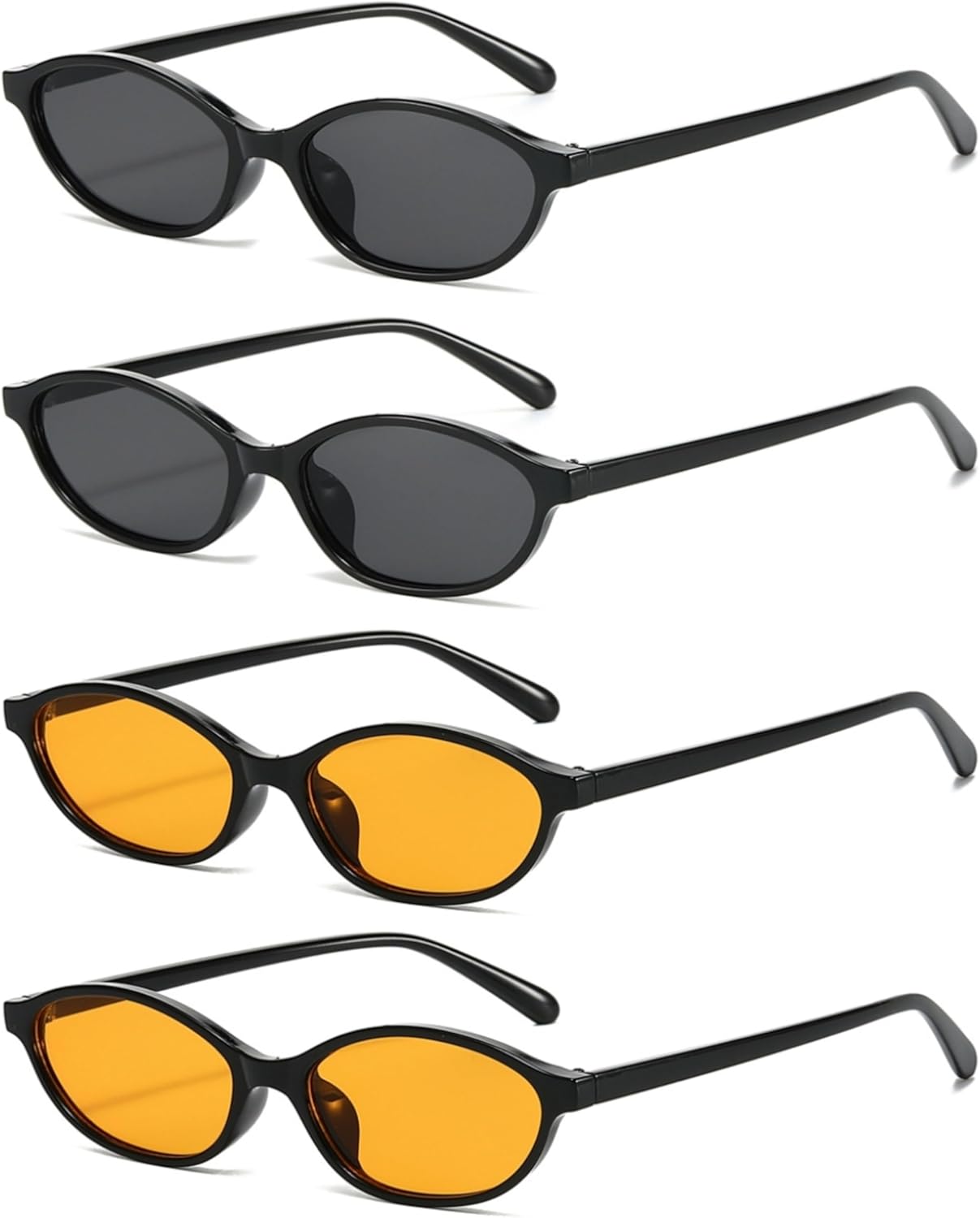 

Солнцезащитные очки ICARA в стиле ретро, ​​овальные, «кошачий глаз», модные, маленькие, узкие, дизайнерские, в стиле 90-х, модные, имитация очков, очки для путешествий, Black/Black*2+black/Orange*2