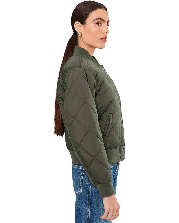 Женская куртка-бомбер Levi's Diamond Quilted Sherpa Lined, Army Green — фото 3
