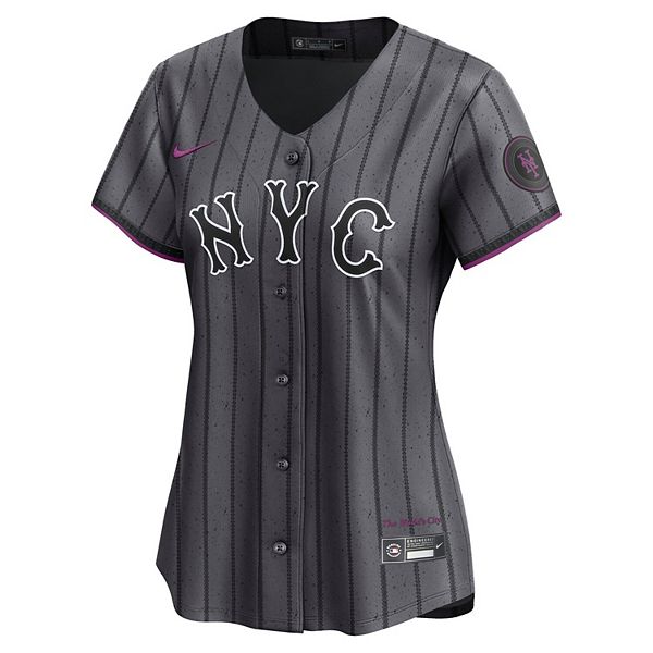 Женская серая футболка New York Mets City Connect Limited Nike — фото 3