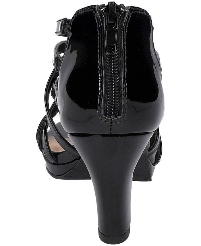 Женские сандалии на платформе с молнией в форме пчелы Easy Street, цвет Black Patent- Manmade — фото 3