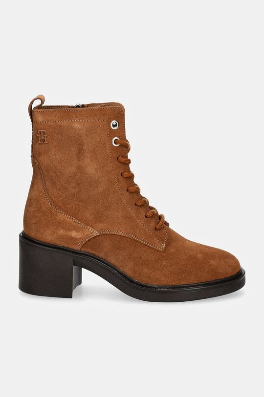 Замшевые ботильоны SUEDE Mid HEEL LACEUP LOGOTAPE Tommy Hilfiger, коричневый — фото 2