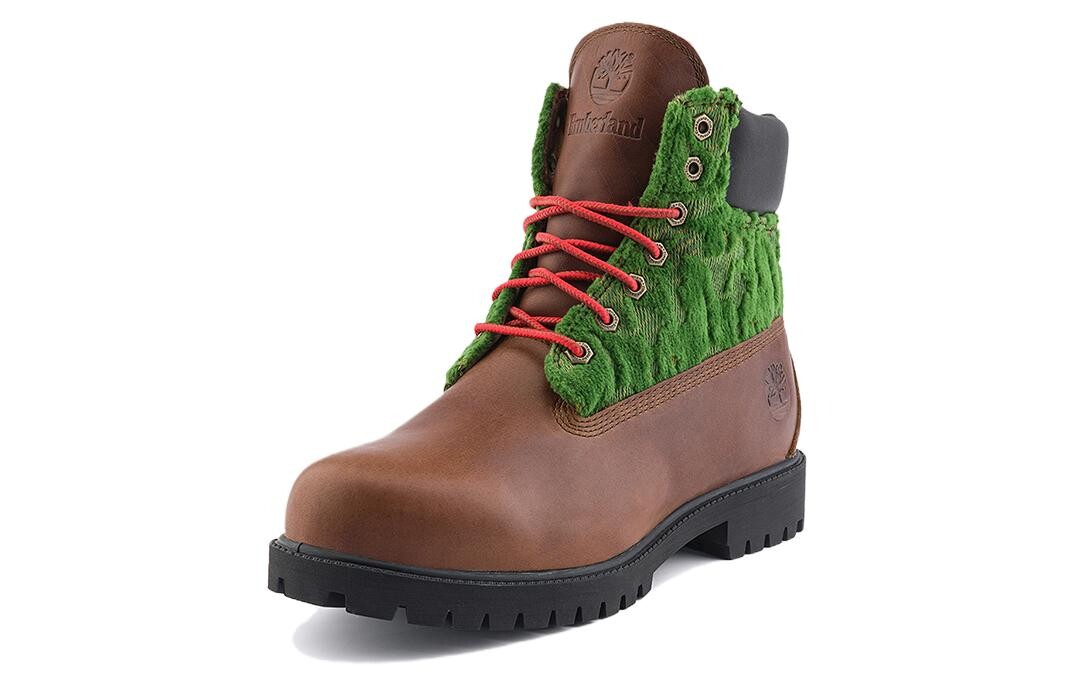 Мужские уличные ботинки Timberland с текстильной вставкой, коричневый/зеленый — фото 2
