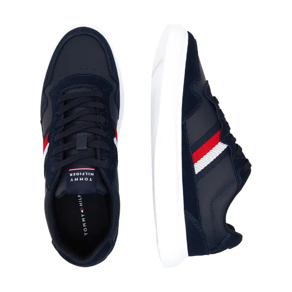 Кожаные кроссовки из легкой кожи с чашкой из микса кожи Tommy Hilfiger, синий — фото 3