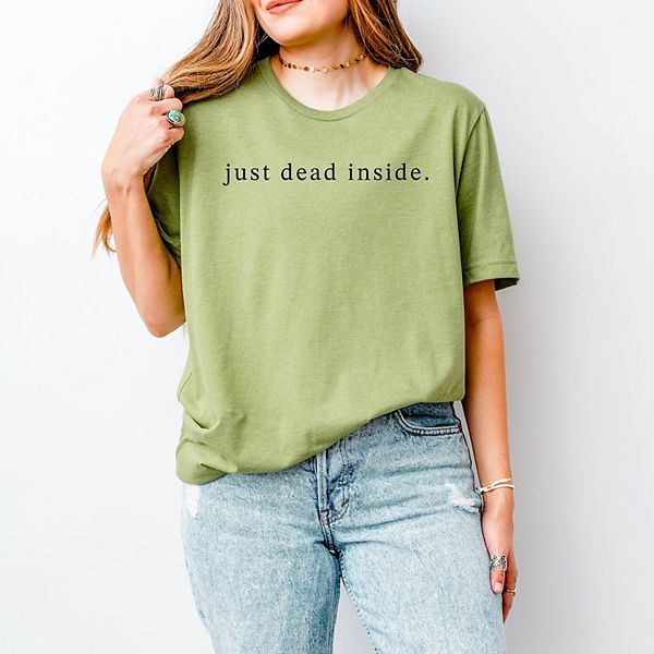 

Футболка с принтом Just dead inside Simply Sage Market, Light Green