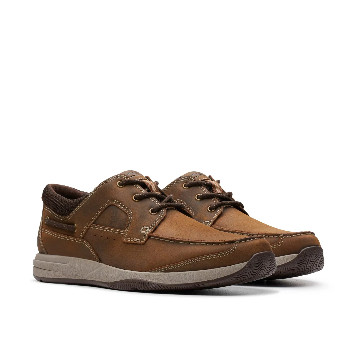 Повседневные ботинки на шнуровке Clarks из кожи, коричневый — фото 4