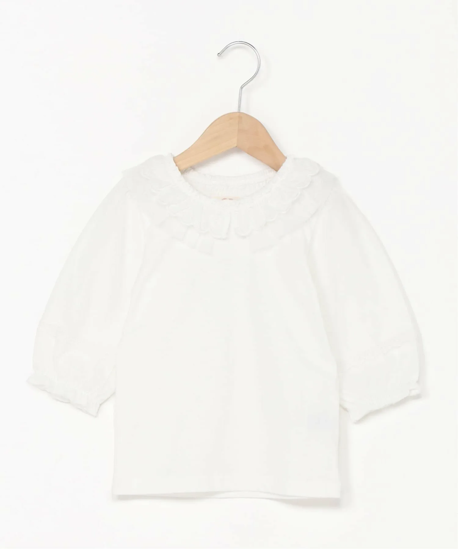 Футболка с воротником из тюля Souris, Off-White
