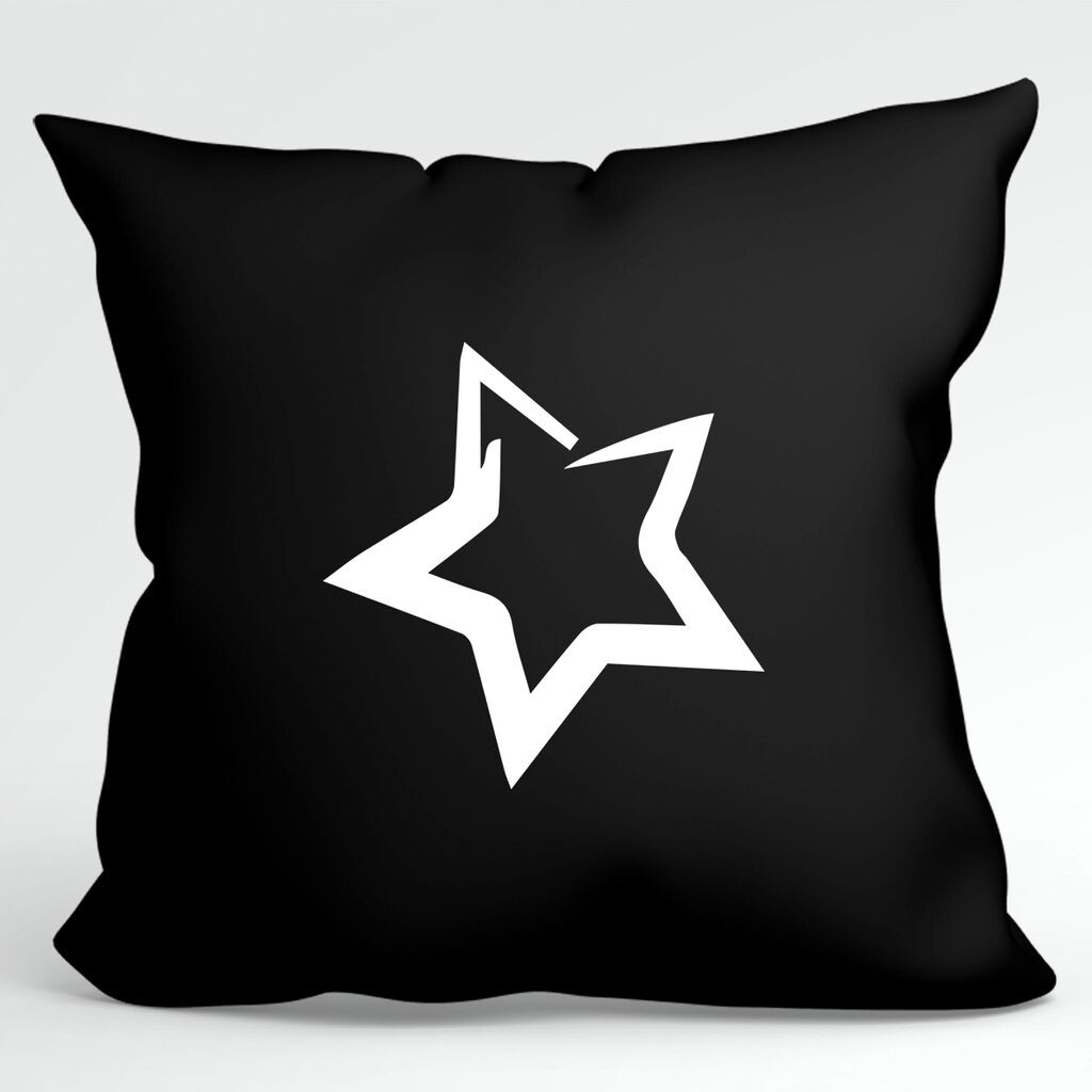 

Huuraa Star Pillow Декоративная подушка со звездой и наполнителем, размер 40x40 см, черная, со стильным мотивом. Идея подарка для друзей и семьи Hellweg Druckerei