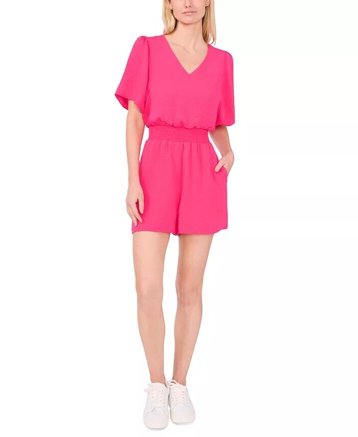 

Женский комбинезон с развевающимися рукавами и V-образным вырезом CeCe, розовый