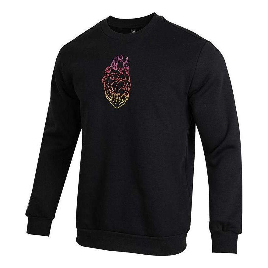 Толстовка adidas Gradient Solid Color Round Neck Pullover Long Sleeves Knitwear Men's Black