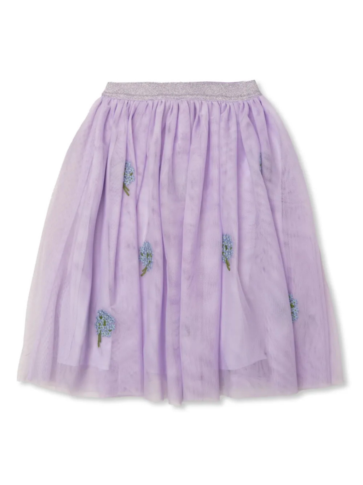 

Мини-юбка Stella McCartney Kids с цветочной вышивкой, фиолетовый