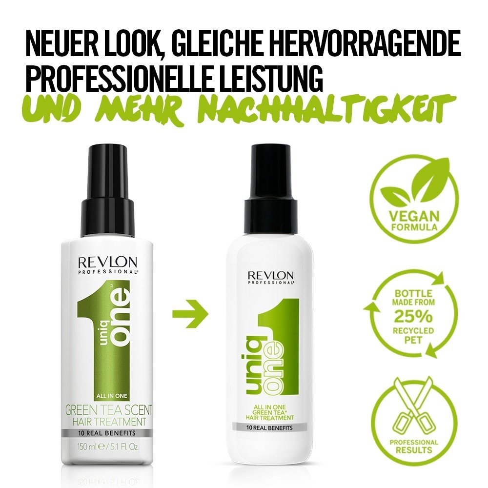 Кондиционер для волос uniqone all in one green tea hair treatment Revlon Professional, объем 150 мл — фото 4