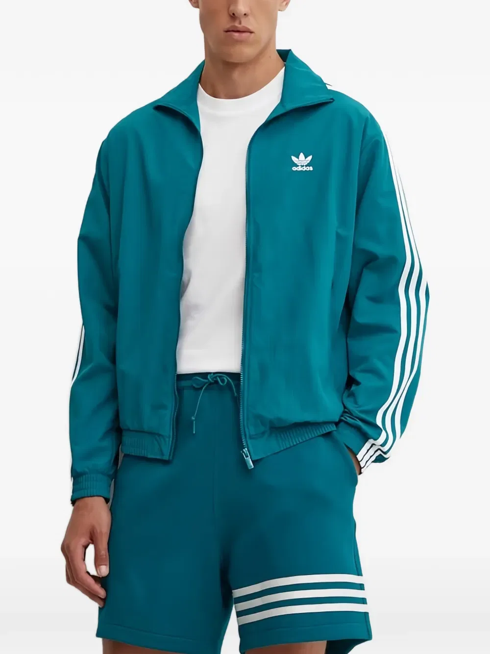 Куртка с вышитым логотипом Adidas, синий