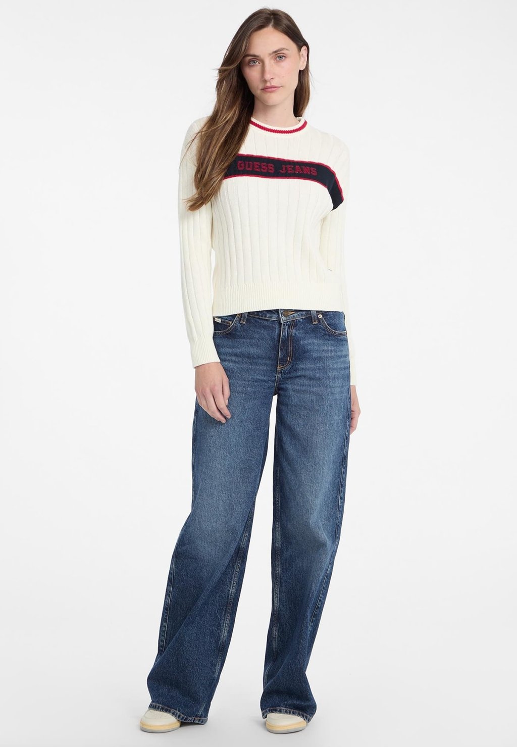 

Джемпер RUNDHALSAUSSCHNITT Guess Jeans, бежевый