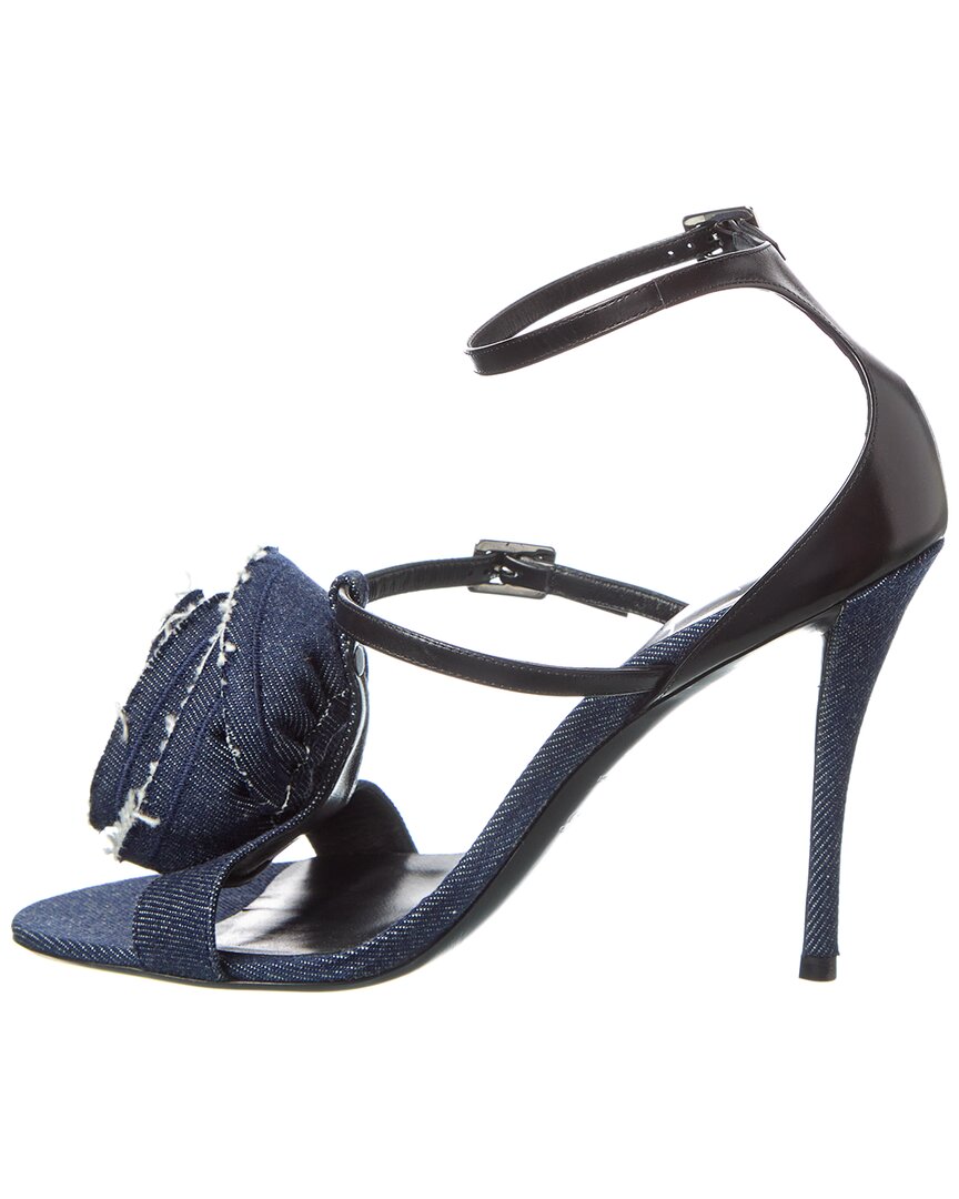 Roger Vivier Denim & Leather Sandal, синий — фото 2
