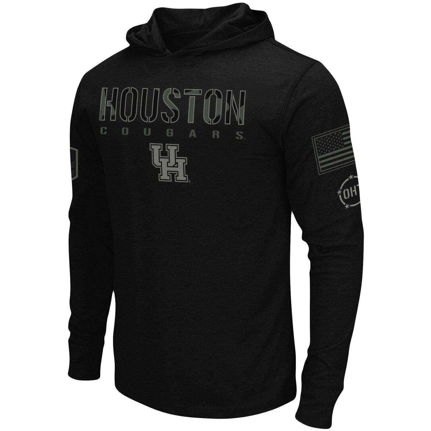 

Мужская черная футболка с длинным рукавом с капюшоном Houston Cougars OHT Military Appreciation Colosseum, Черный, Мужская черная футболка с длинным рукавом с капюшоном Houston Cougars OHT Military Appreciation Colosseum