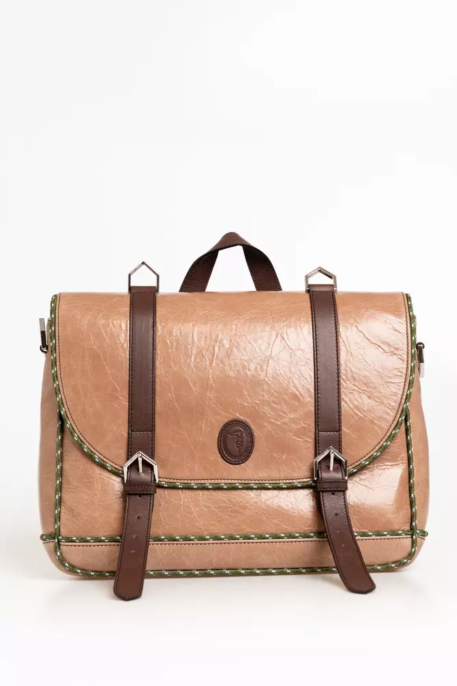 

Мужской портфель из бежевой кожи Trussardi