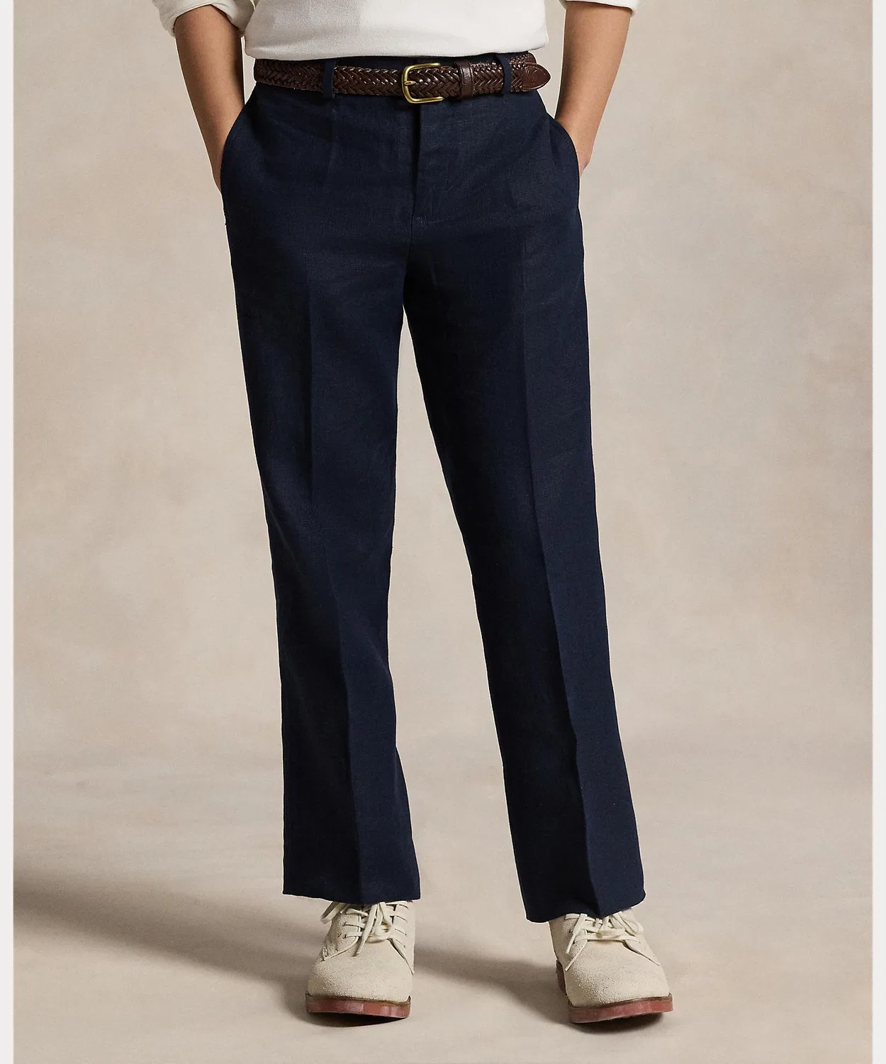 Брюки из льна Ralph Lauren тёмно-синие — фото 3