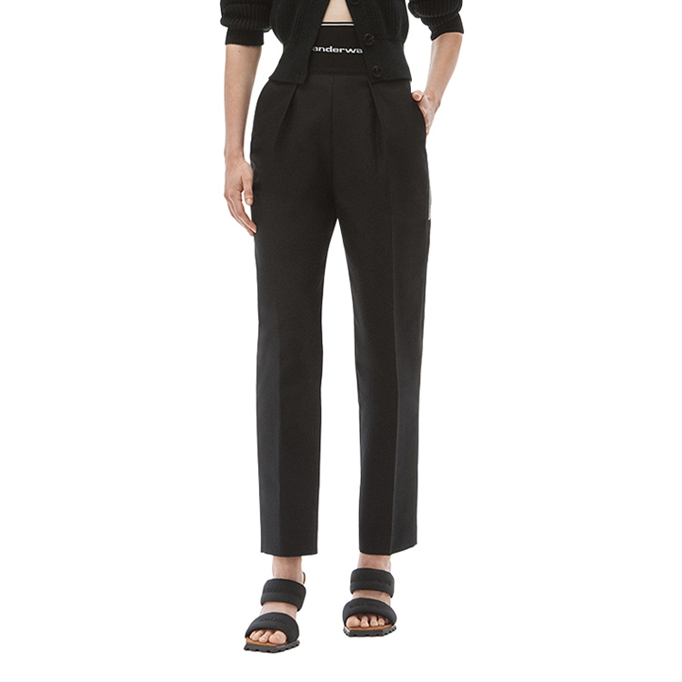 Повседневные брюки осенние женские черные Alexander Wang — фото 4