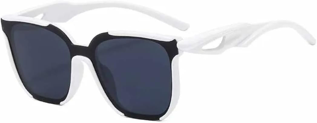 

Женские солнцезащитные очки с неровными полыми дужками, квадратные. Мужские спортивные солнцезащитные очки люкс для активного отдыха, велоспорта, защита UV400, цвет White Gray