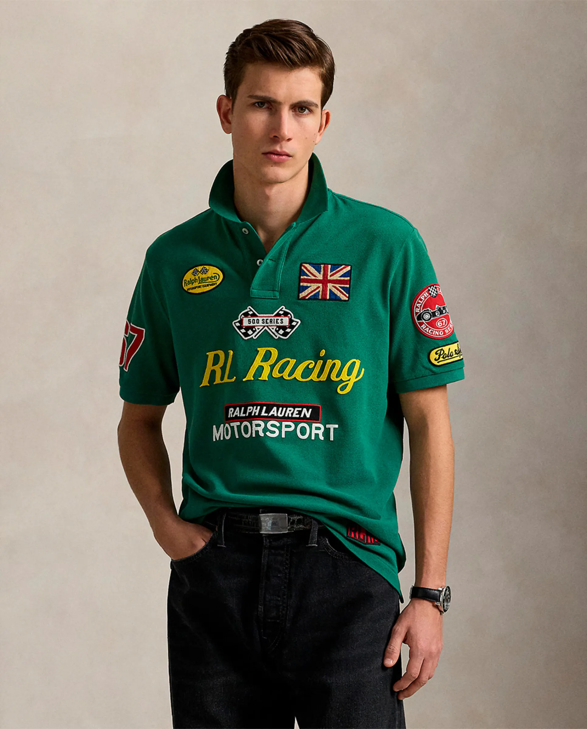 

Мужская поло из пике Classic Fit Polo Ralph Lauren, зеленый