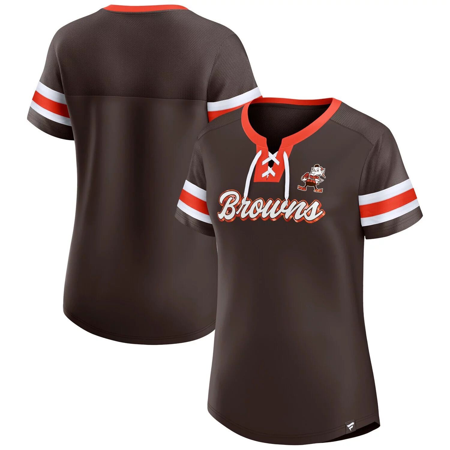 

Женская коричневая футболка с логотипом Fanatics Cleveland Browns Original State на шнуровке Fanatics, Коричневый, Женская коричневая футболка с логотипом Fanatics Cleveland Browns Original State на шнуровке Fanatics